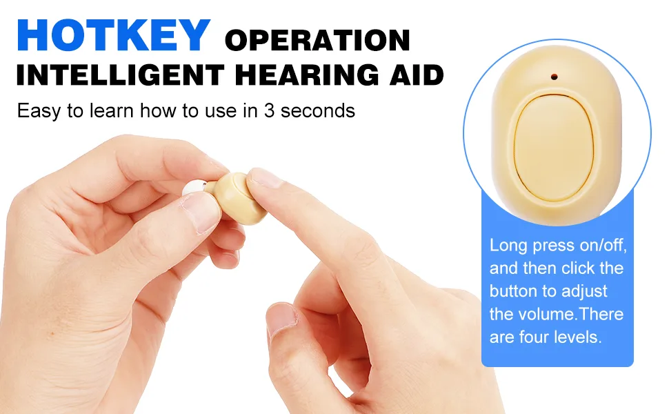 Hearing Aids, Mini Hearing Amplifiers for Adults with LED Power Display, Rechargeable Hearing Aid for Seniors Into Ear No Squealing Hearing Loss Digital Ear Hearing Assist Device - Hearing Aid for Seniors with Noise Cancelling
