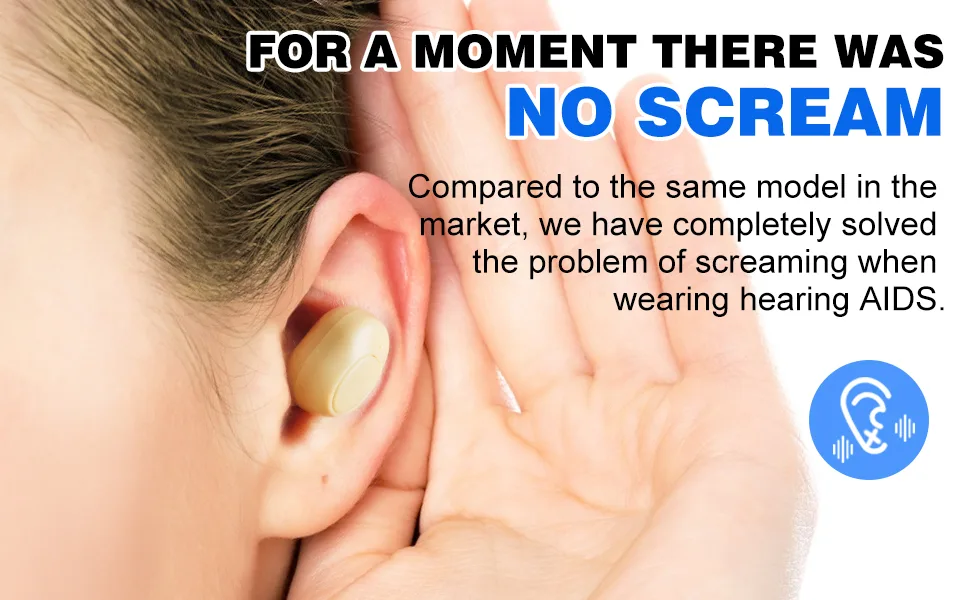 Hearing Aids, Mini Hearing Amplifiers for Adults with LED Power Display, Rechargeable Hearing Aid for Seniors Into Ear No Squealing Hearing Loss Digital Ear Hearing Assist Device - Hearing Amplifiers for Adults with LED Power
