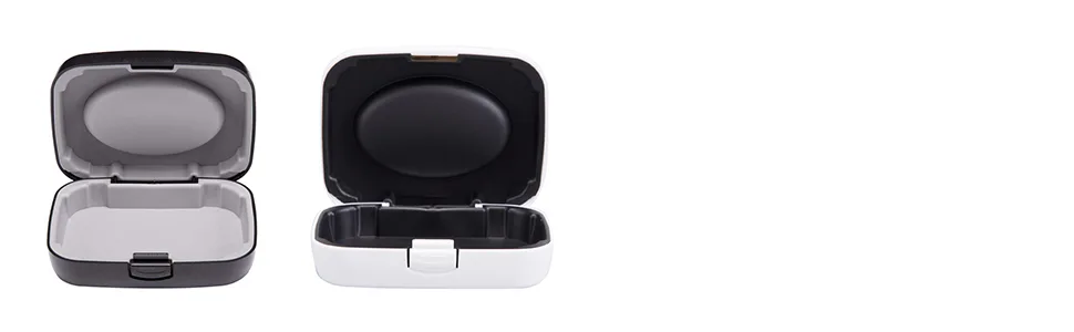 Hearing Aid Case Hard - Portable Protective Storage Case for BTE CIC IIC ITE (Black) - hearing aid case