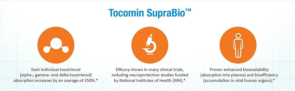 Healthy Origins Tocomin SupraBio Tocotrienols 50 mg Softgels, Multicolor, 150 Count 150 Count (Pack of 1) - product information 2