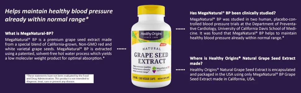 Healthy Origins Grape Seed Extract 300 mg (MegaNatural BP) Non-GMO California-Grown, 150 Vcaps 150 count - Healthy Origins Grape Seed Extract 300 mg 150 Veggie Caps