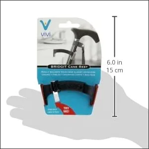 HealthSmart Vivi Bridgit Cane Rest Cane Holder, Helps Cane Stay in Place, Small and Compact, 5/8 to 1 Inch, Orange - Compact Size