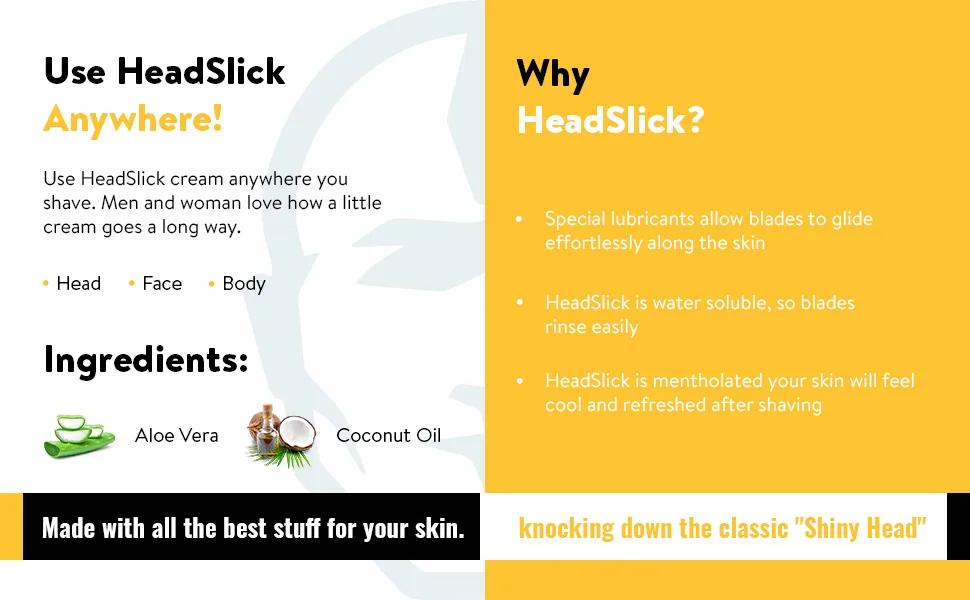 HeadBlade HeadSlick Shave Cream 8 oz for Smooth Headshaving for Bald Men, Helps with Irritation, Redness, & Razor Burn 8 Fl Oz (Pack of 1) - HeadBlade HeadSlick Shave Cream 5 oz for Smooth Head shaving for Bald Men
