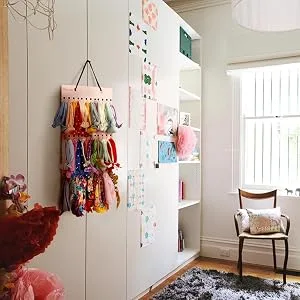 Headband Holder for Baby Girl, Hanging Storage Organizer Newborn Headbands, Bow Pink - product information 7