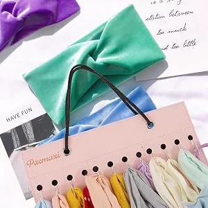 Headband Holder for Baby Girl, Hanging Storage Organizer Newborn Headbands, Bow Pink - product information 8