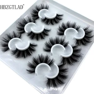 HBZGTLAD 5pairs/6 Pairs Fluffy False Eyelashes Natural Faux Mink Strip 3D Lashes Pack (MDF-12) - 6pairs