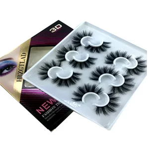 HBZGTLAD 5pairs/6 Pairs Fluffy False Eyelashes Natural Faux Mink Strip 3D Lashes Pack (MDF-12) - Exquisite packaging