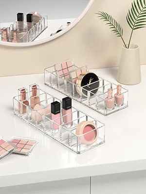 HBlife Clear Acrylic Makeup Compact Organizer, 8 Spaces Vanity Organizer Stand Eyeshadow Pallet Storage for Lipstick Bronzer Powder Highlighter, Skincare Cosmetic Display Cases for Bathroom - product information 29