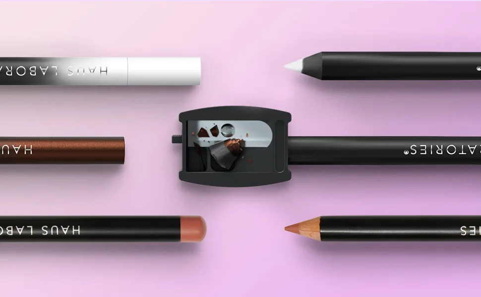 HAUS LABORATORIES By Lady Gaga: PENCIL SHARPENER | Black Cosmetics Sharpener for Eyeliners and Lip Liners, Includes Blade Cleaner, Vegan & Cruelty-Free | 1-Piece - cosmetics sharpener, makeup sharpener, haus labs sharpener, lady gaga sharpener, eyedentify pencil