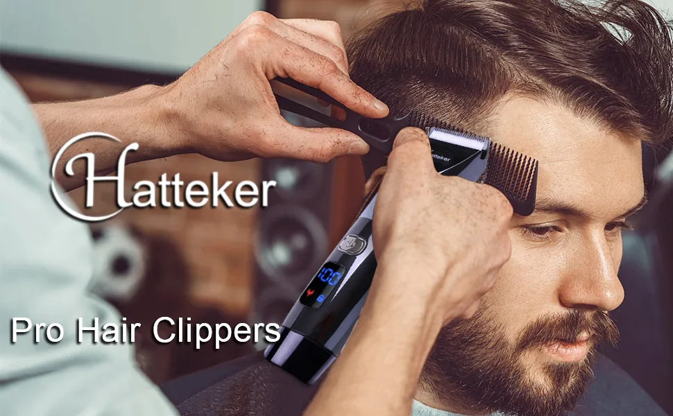 Hatteker Cordless Hair Trimmer Pro Hair Clippers Beard Trimmer for Men Haircut Kit Cordless USB Rechargeable Waterproof - product information 2