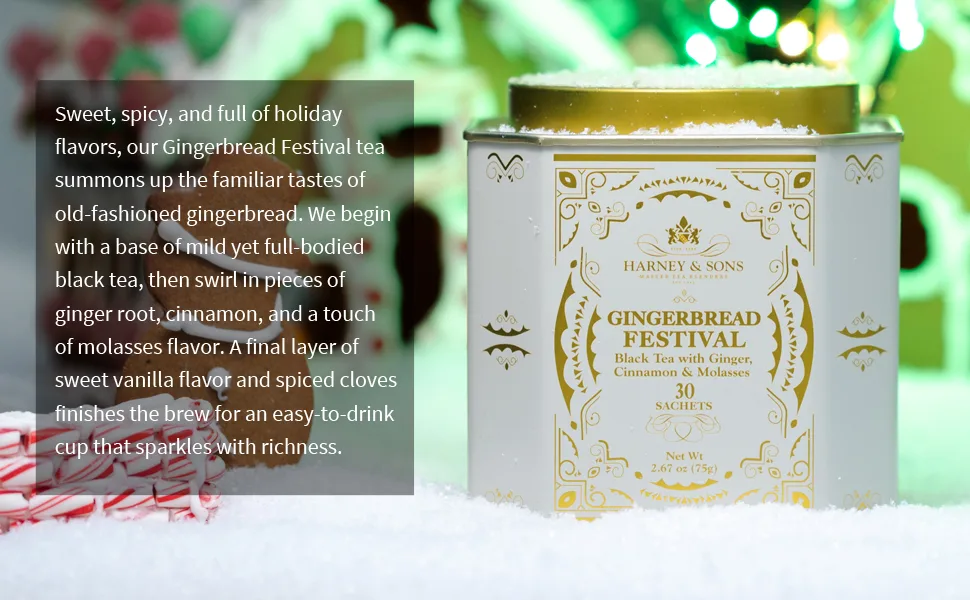 Harney & Sons Gingerbread Festival, Black Tea with Ginger & Cinnamon - gingerbread tea