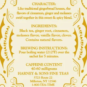 Harney & Sons Gingerbread Festival, Black Tea with Ginger & Cinnamon - gingerbread tea