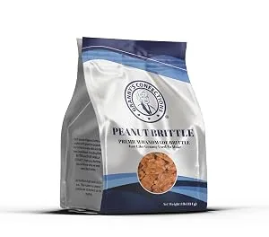 Handmade Peanut Brittle. Just Like Granny Used to Make. One Pound (16oz) Bag - Peanut Brittle Bag