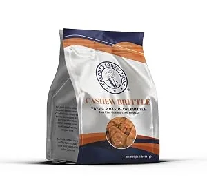 Handmade Cashew Brittle Made With Premium Cashews, Just Like Granny Used to Make. - One Pound (16 oz) Bag - Cashew Brittle Bag