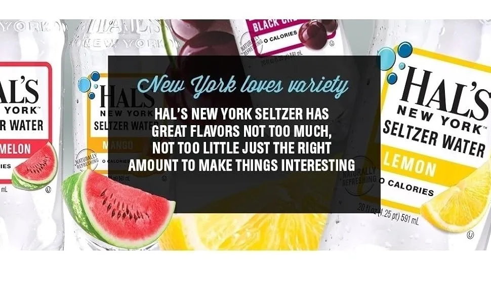 Hal's New York Seltzer Carbonated Vanilla Cream Flavored Sparkling Water, Zero Sugar, Zero Calorie, Zero Carbs, 20 Fl Oz (Pack of 24) - LOVES