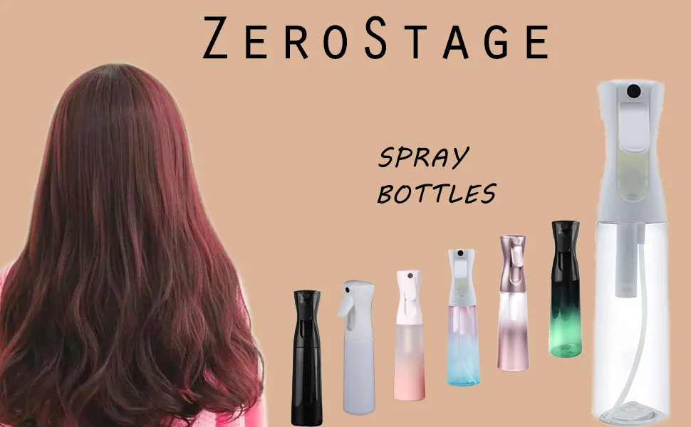 Hair Mister Spray Bottle Continuous Pressurized 360 Fine Mist Water Sprayers Clear 300ml 10oz 10 Fl Oz (Pack of 1) Clear - Spray Bottles