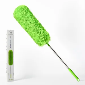 GTEWERK DUSTR Microfiber Duster with Extension Pole, Feather Duster, Ceiling Fan Duster, Feather Dusters for Cleaning, Dust Cleaner, Cobweb Duster - Electrostatic Bendable Head - up to 100 Inch - extendable feather duster Gütewerk dustr telescopic retractable pole handle dust remover washable