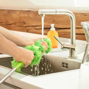 GTEWERK DUSTR Microfiber Duster with Extension Pole, Feather Duster, Ceiling Fan Duster, Feather Dusters for Cleaning, Dust Cleaner, Cobweb Duster - Electrostatic Bendable Head - up to 100 Inch - extendable feather duster Gütewerk dustr telescopic retractable pole handle dust remover washable