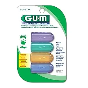 GUM-152RF Toothbrush Covers for Travel, Home, or Camping, 4 Covers - product information 1