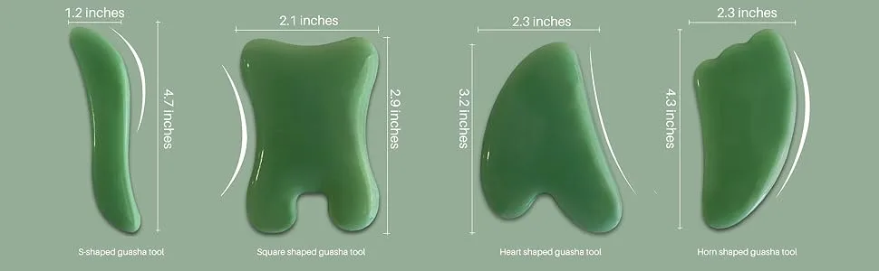 Gua Sha Massage Tools, 4 Pcs Gua Sha Tools of Multi-Shapes, Guasha Scraping Massage Tools for Face and Body by MoHern - facial tools