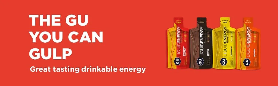 GU Energy Liquid Energy Gel with Complex Carbohydrates, 12-Count, Assorted Flavors (Packaging May Vary) - Energy Gel