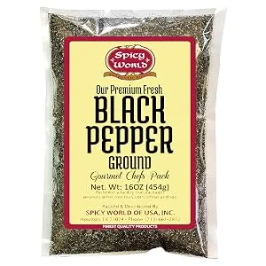 Ground Black Pepper Powder 16 Ounce (1 Pound) Bag - Table Grind - by Spicy World 1 Pound (Pack of 1) - product information 2