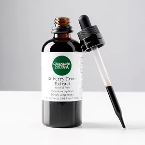 Greenbush Bilberry | 4 oz Liquid Extract | Vision & Circulatory Support | Eye-Health Supplement 3.98 Fl Oz (Pack of 1) - Bilberry Extract
