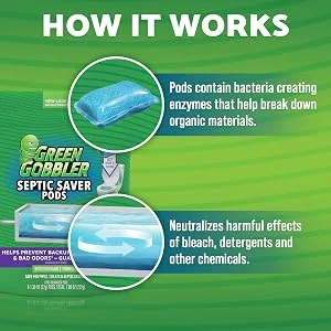 Green Gobbler Septic Saver | Septic Tank Treatment Packets | 2 Pack | 1 Year Septic Tank Supply - How it works