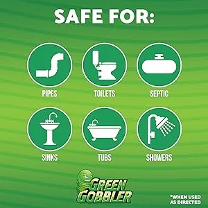 Green Gobbler Drain Clog Remover PAC'S | 5 Drain Opening Pacs & 5 Hair Drain Snake Tools | Best Drain Cleaner and Clog Remover - safe for