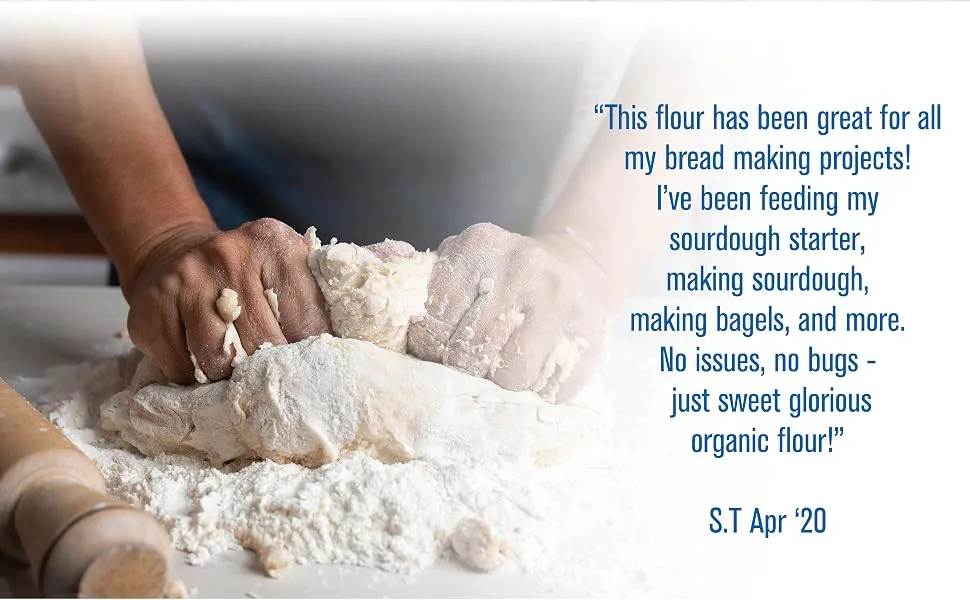 Great River Organic Milling, Lily White Bread Flour, All-Purpose, Organic Unbleached & Unbromated , 25 Lb (Pack Of 1) - Lily white Review Image