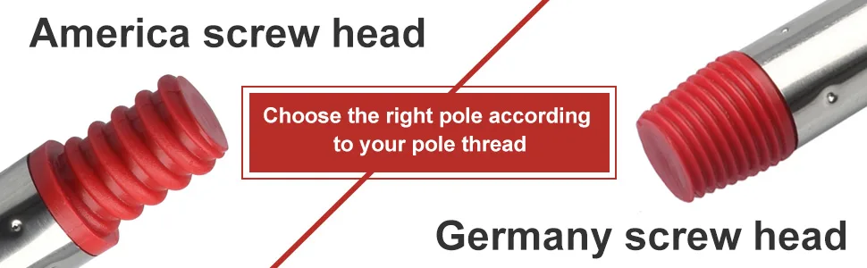 GRAREND 4-Section Spin Mop Replacement Head Handle, Compatible with Ocedar Mop Handle for EasyWring Mop Refills, 2.5-to-5 Foot Easy Cleaning Floor Head Mop for Floor Cleaning (Red - Germany Screw) - compatible with ocedar mop handle