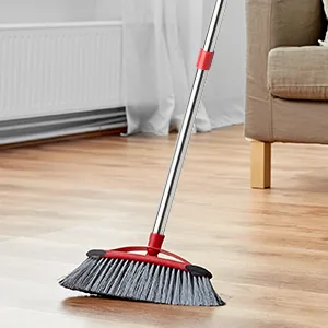 GRAREND 4-Section Spin Mop Replacement Head Handle, Compatible with Ocedar Mop Handle for EasyWring Mop Refills, 2.5-to-5 Foot Easy Cleaning Floor Head Mop for Floor Cleaning (Red - Germany Screw) - fit for ocedar broom handle