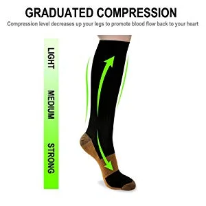 Graduated Copper Compression Socks for Men & Women Circulation 8 Pairs 15-20mmHg - Best for Running Athletic Cycling Large-X-Large 01 Black - product information 8