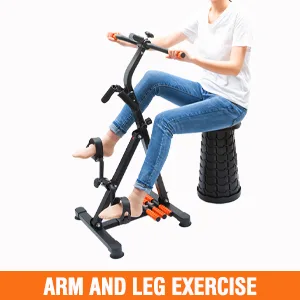 GOREDI Foldable Pedal Exerciser, Upgraded Under Desk Bike for Arm/Leg Workout, Portable Sitting Desk Cycle for Office,Senior, Mini Exercise Bike with LCD Monitor Black/Orange - product information 3