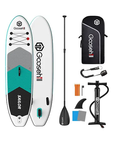 Goosehill Inflatable Stand Up Paddle Board 10'6" x 32" x 6", Reinforced Double Layer All-Around Paddleboard for All Skill Level, Premium SUP Package, Patterns Open for Customization Sailor Blue - product information 3