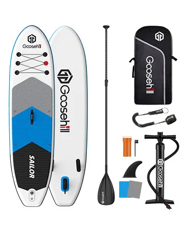 Goosehill Inflatable Stand Up Paddle Board 10'6" x 32" x 6", Reinforced Double Layer All-Around Paddleboard for All Skill Level, Premium SUP Package, Patterns Open for Customization Sailor Blue - product information 4