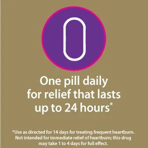 GoodSense Omeprazole Delayed Release Tablets 20 mg, Stomach Acid Reducer for Frequent Heartburn Treatment,Brown 42 Count 1 - Heartburn