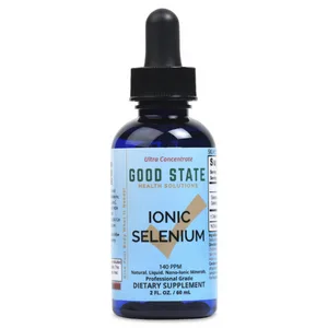 Good State Liquid Ionic Minerals - Selenium Ultra Concentrate - (10 drops equals 70 mcg) (100 servings per bottle) Unflavored 1.6 Fl Oz (Pack of 1) - Good State Selenium 2 fluid ounces