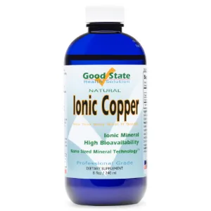 Good State Liquid Ionic Copper (96 servings at 2mg elemental, plus 2 mg fulvic acid - 8 fl oz) - Good State Nano Ionic Copper Supplement 8 fl oz