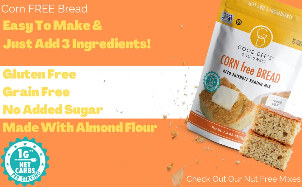 Good Dees Corn Bread Baking Mix - Grain Free, Sugar Free, Gluten Free, Wheat Free, and Low Carb,7.5 Oz - Good Dees Gluten Free Corn Bread Keto Bread Baking Mix keto bread mix healthy low carb snack mix