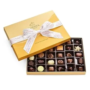 Godiva Chocolatier Assorted Chocolate Truffles Gold Gift Box, Happy Birthday Ribbon, White, 14.6 Oz - Godiva Chocolates