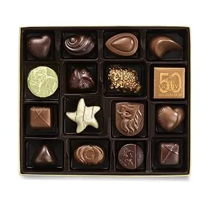 Godiva Chocolatier Assorted Chocolate Gold Gift Box, Thank You Ribbon, 19 Pieces - Godiva Chocolates