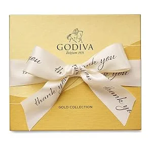 Godiva Chocolatier Assorted Chocolate Gold Gift Box, Thank You Ribbon, 19 Pieces - Gold Collection