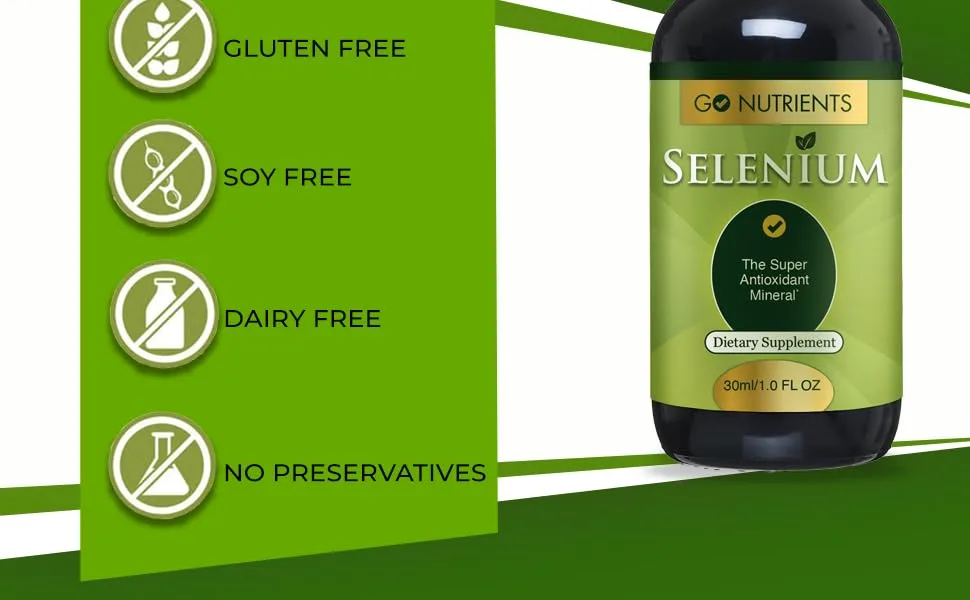 Go Nutrients Selenium 200 mcg Supplement, Yeast-Free Liquid Drops, Selenium Drops, Herbal Supplements with Trace Mineral Selenium and Purified Water, Selenium Liquid - 1.0 oz Bottle - product information 10
