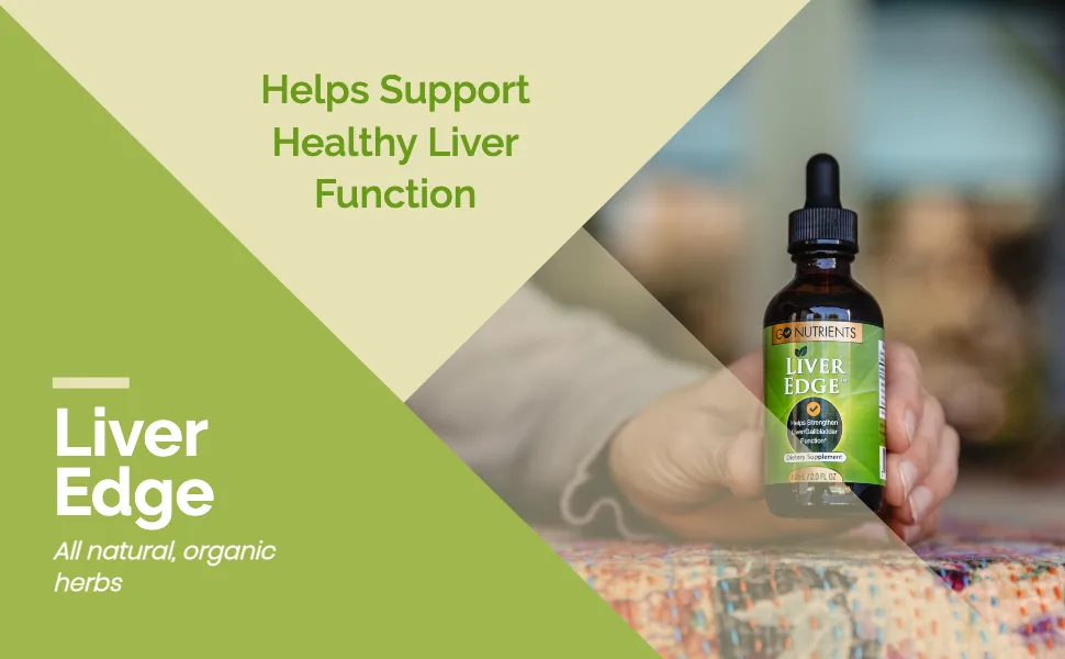 Go Nutrients Liver Edge - Liver Cleanse & Advanced Liver Supplement - Milk Thistle Seed, Dandelion Root, Wormwood Leaf, Turmeric Root, Artichoke Leaf, Chicory Root, Gentian Root - 60ml (2 oz.) - thistle supplement formula clean powder drink tea works body organico complex effects grape mart fit