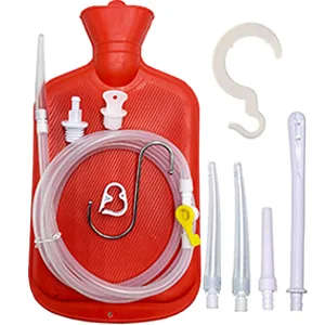 GNEGKLEAN Coffee Enema Bag Kit - 5.0ft Silicone Hose 2L Enemas at Home Water & Colon Detox Cleanse Kit - enema kit