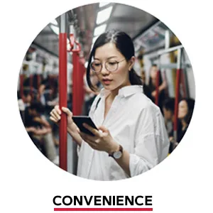 GNC Triple Strength DHA 1000 Mini, 90 Mini Softgels, for Join, Skin, Eye, and Heart Health - Woman on train using smart phone. Convenience.