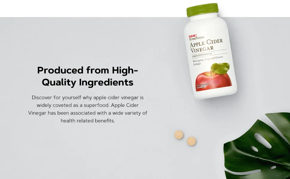 GNC SuperFoods Apple Cider Vinegar - Produced from High-Quality Ingredients