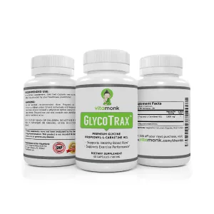 VitaMonk GlycoTrax - Absorption GPLC SupGlycoTrax - Higplement -Nitric Oxide Booster - GPLC Glycine Propionyl-L-Carnitine Capsules -  60 Capsules - GlycoTrax 60
