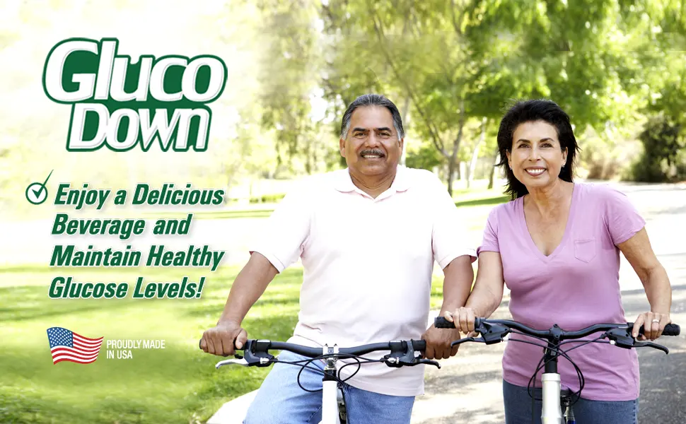 GLUCODOWN, Maintain Healthy Blood Sugar, Delicious Lemon Tea Mix, Diabetic Friendly, 45 Servings, Resealable Package. - GLUCODOWN
